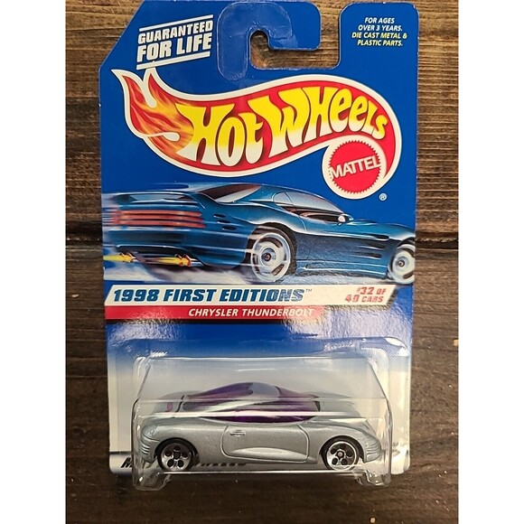 Vintage NOS 1998 Hot Wheels #671 First Edition 32/40 Chrystler Thunderbolt Gray - Picture 1 of 6